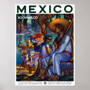 Poster Voyage Vintage Xochimilco Mexico