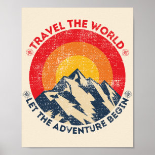 Poster voyager dans le monde laisser l'aventure commencer