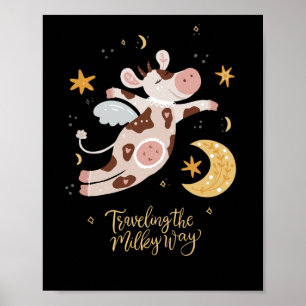 Poster voyager de la façon laiteuse