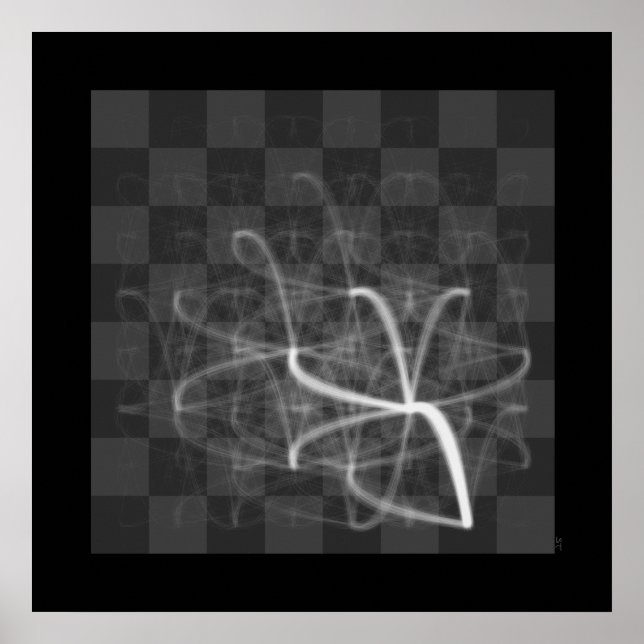 Poster Voyages de pièces d'échecs (Chevalier du Roi Blanc (Devant)