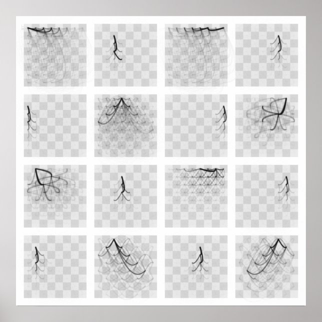 Poster Voyages de pièces d'échecs (Pièces noires, Carré) (Devant)