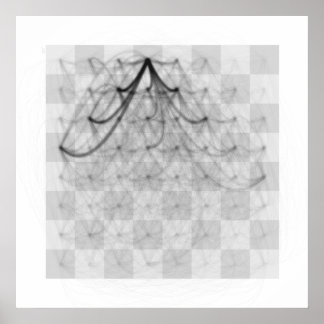 Poster Voyages de pièces d'échecs (Reine noire)