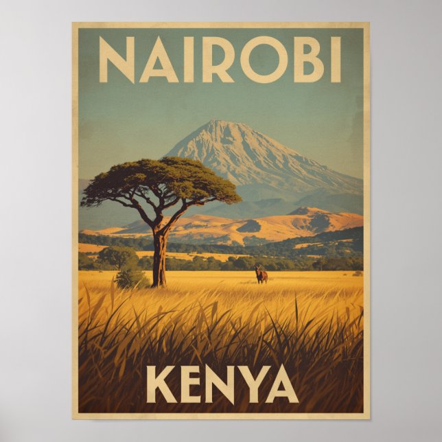 Poster Voyages vintages à Nairobi (Devant)