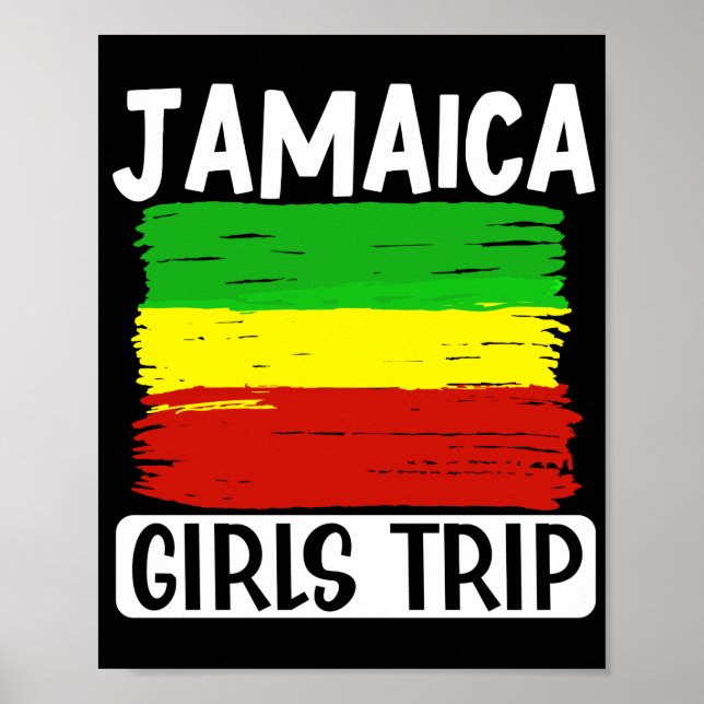 Poster Voyageur Vacances en vol Jamaïque Girls Trip Drape (Devant)