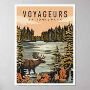 Poster Voyageurs Parc National Minnesota Voyage