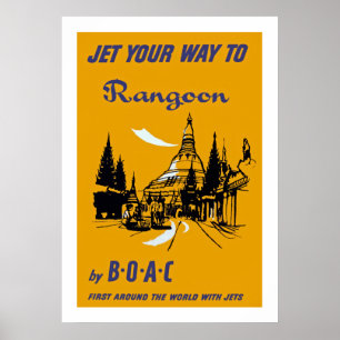 Poster Voyagez en jet votre chemin vers Rangoon