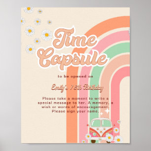 Poster Voyant Hippie arc-en-ciel 70's 1er anniversaire Ti