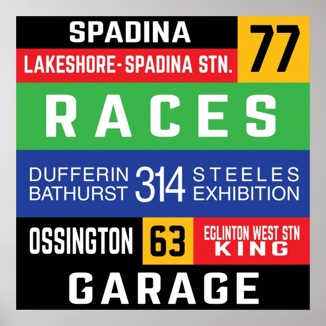 Poster Voyants d'autobus TTC de Toronto West End (Devant)