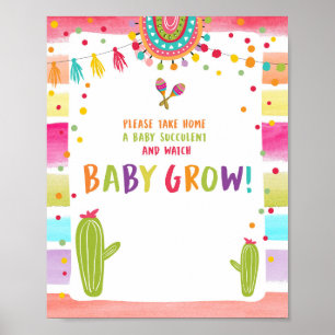 Poster Voyez-moi grandir Cactus Fiesta Baby shower Pannea