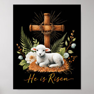 Poster Vrai Pâques Il Est Ressuscité Lamb Couronne De Tho