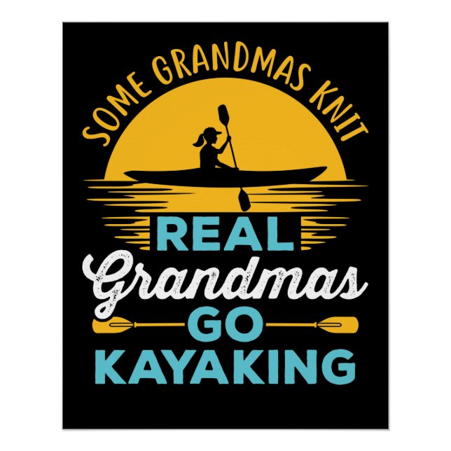 Poster Vrais grand-mères Go Kayak Yak Femmes (Devant)