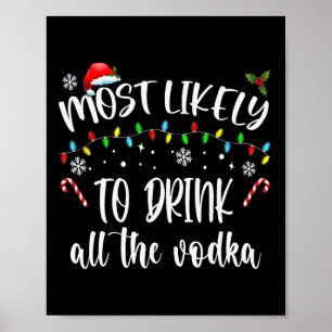 Poster Vraisemblablement Boire Toute La Vodka Noël Boisso