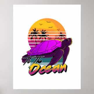 Poster Vsco Girl Sea Turtle vaoirwave esthétique