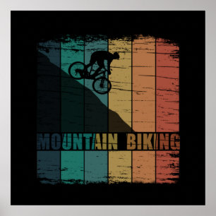 Poster VTT Downhill Vintage Vélo de Montagne