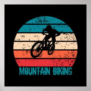 Poster VTT Downhill Vintage Vélo de Montagne