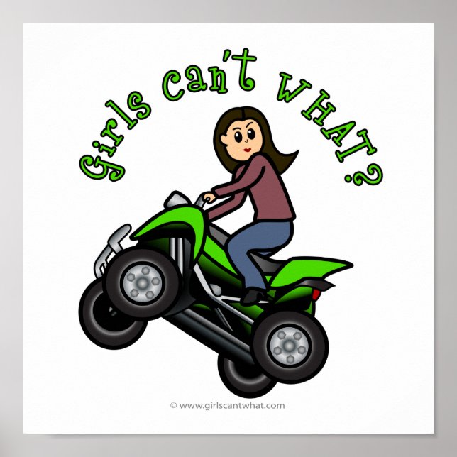 Poster VTT léger | Fille à quatre roues (Devant)