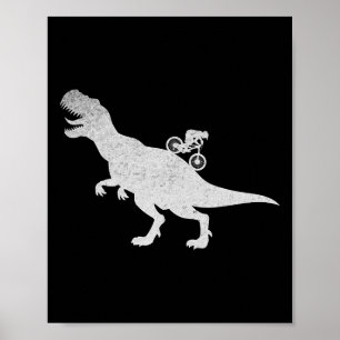Poster VTT vélo de descente cycliste T-rex cyclisme
