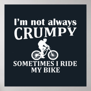 Poster VTT Vélo de Montagne Humour Citation Cyclisme Drôl
