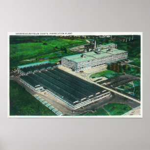 Poster Vue aérienne de Goodyear-Zeppelin Fabrication