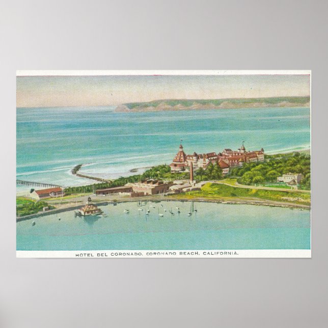 Poster Vue aérienne de Hotel del Coronado (Devant)