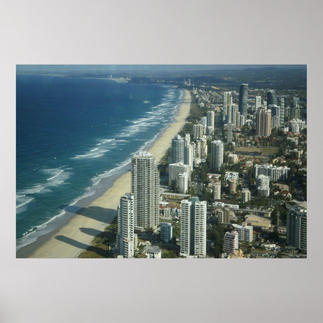 Poster Vue aérienne de la plage (Devant)