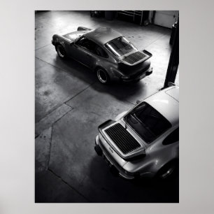 Poster Vue aérienne de la Porsche 911 Turbo classique