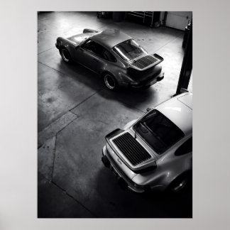 Poster Vue aérienne de la Porsche 911 Turbo classique