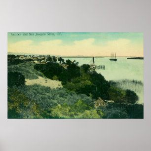 Poster Vue aérienne de la rivière Antioch et San Joaquin