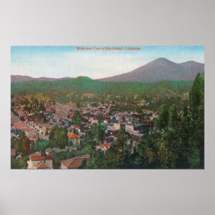 Poster Vue aérienne de la ville de San Rafael, CA