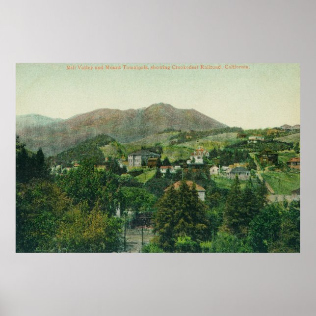 Poster Vue aérienne de la ville, Mont Tamalpais (Devant)