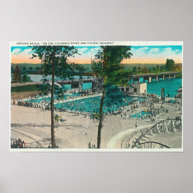 Poster Vue aérienne de la zone de baignade (Devant)