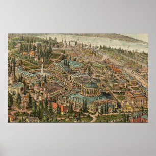 Poster Vue aérienne de l'Alaska Yukon Pacific Expo