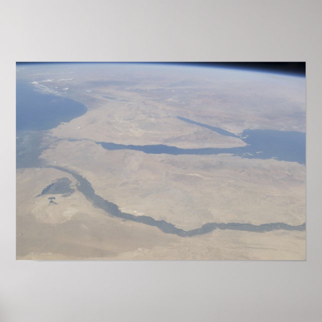 Poster Vue aérienne de l'Egypte et de la péninsule du Sin (Devant)