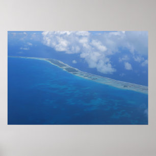 Poster Vue aérienne de l'île de Rangiroa
