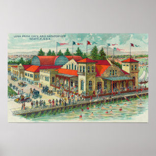 Poster Vue aérienne de Luna Park Caf � et Natatorium