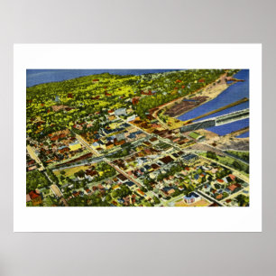 Poster Vue aérienne de Marquette, Michigan