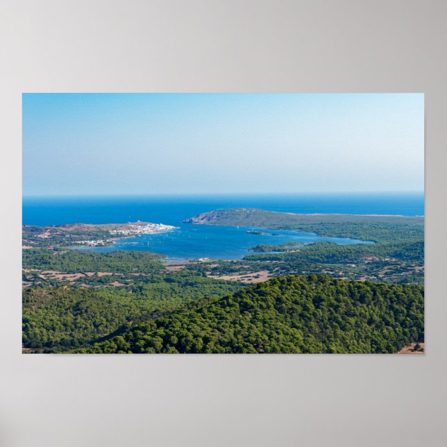 Poster Vue aérienne de Menorca depuis le sommet de Monte  (Devant)
