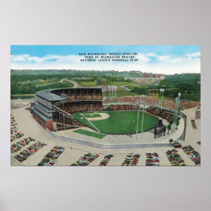 Poster Vue aérienne de nouveau Milwaukee County Stadium