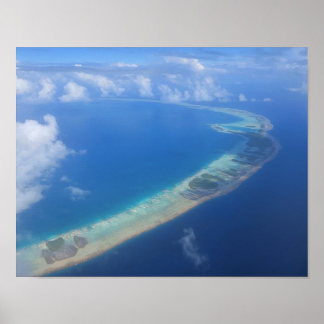 Poster Vue aérienne de Rangiroa (Devant)