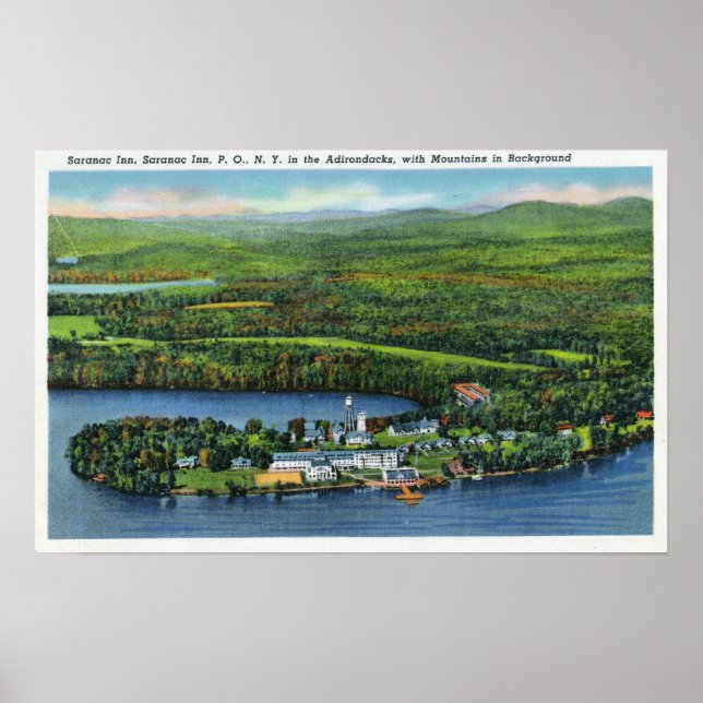 Poster Vue aérienne de Saranac Inn (Devant)