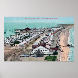 Poster Vue aérienne de ville de tente de del Coronado