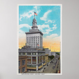 Poster Vue aérienne de Washington StreetOakland, CA