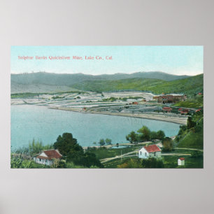 Poster Vue aérienne des banques de soufre Mine de Quicksi