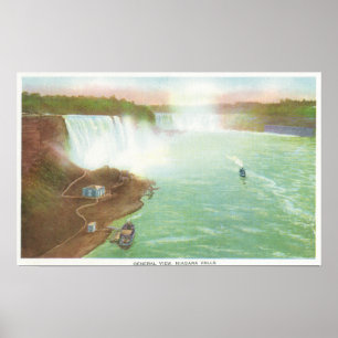 Poster Vue aérienne des chutes du Niagara entières