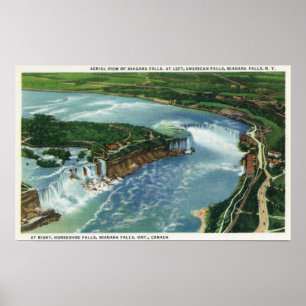 Poster Vue aérienne des chutes du Niagara entières 2
