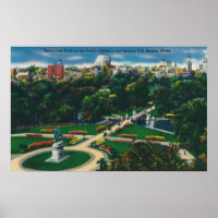 Vue aérienne des jardins publics, Beacon Hill