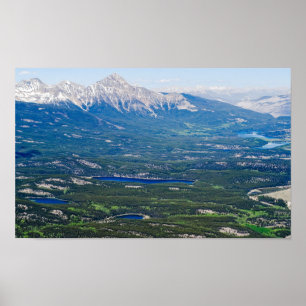 Poster Vue aérienne des lacs Jasper - Canada