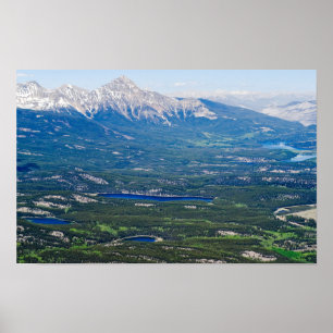 Poster Vue aérienne des lacs Jasper - Canada
