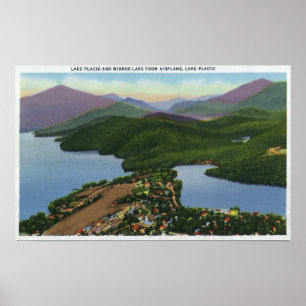 Poster Vue aérienne des lacs placides et du miroir