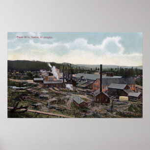 Poster Vue aérienne des moulins à papier